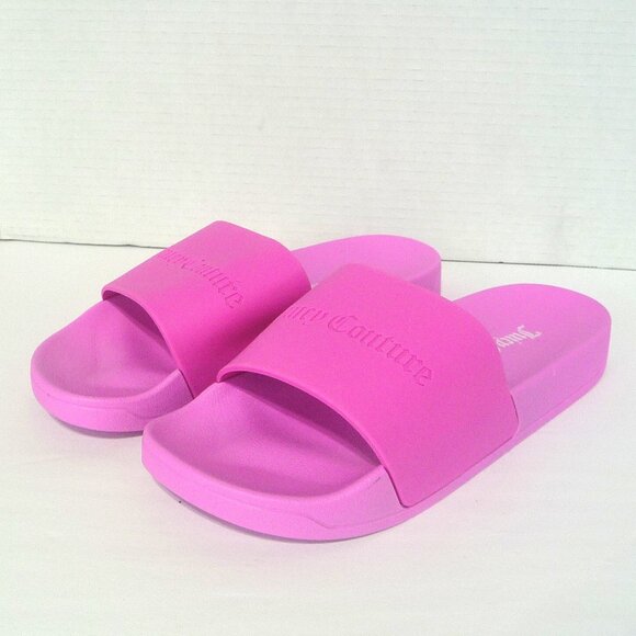JUICY COUTURE SIZE 9 LOGO SLIDE SANDALS - Picture 1 of 10